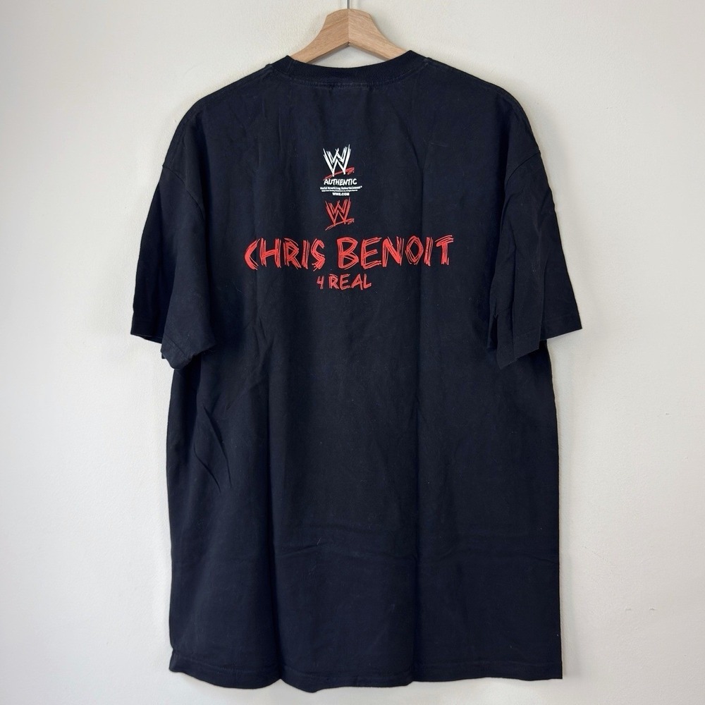 Vintage WWE Chris Benoit 4 Real Graphic Wrestling Black Tee Shirt - XL - Picture 3 of 6